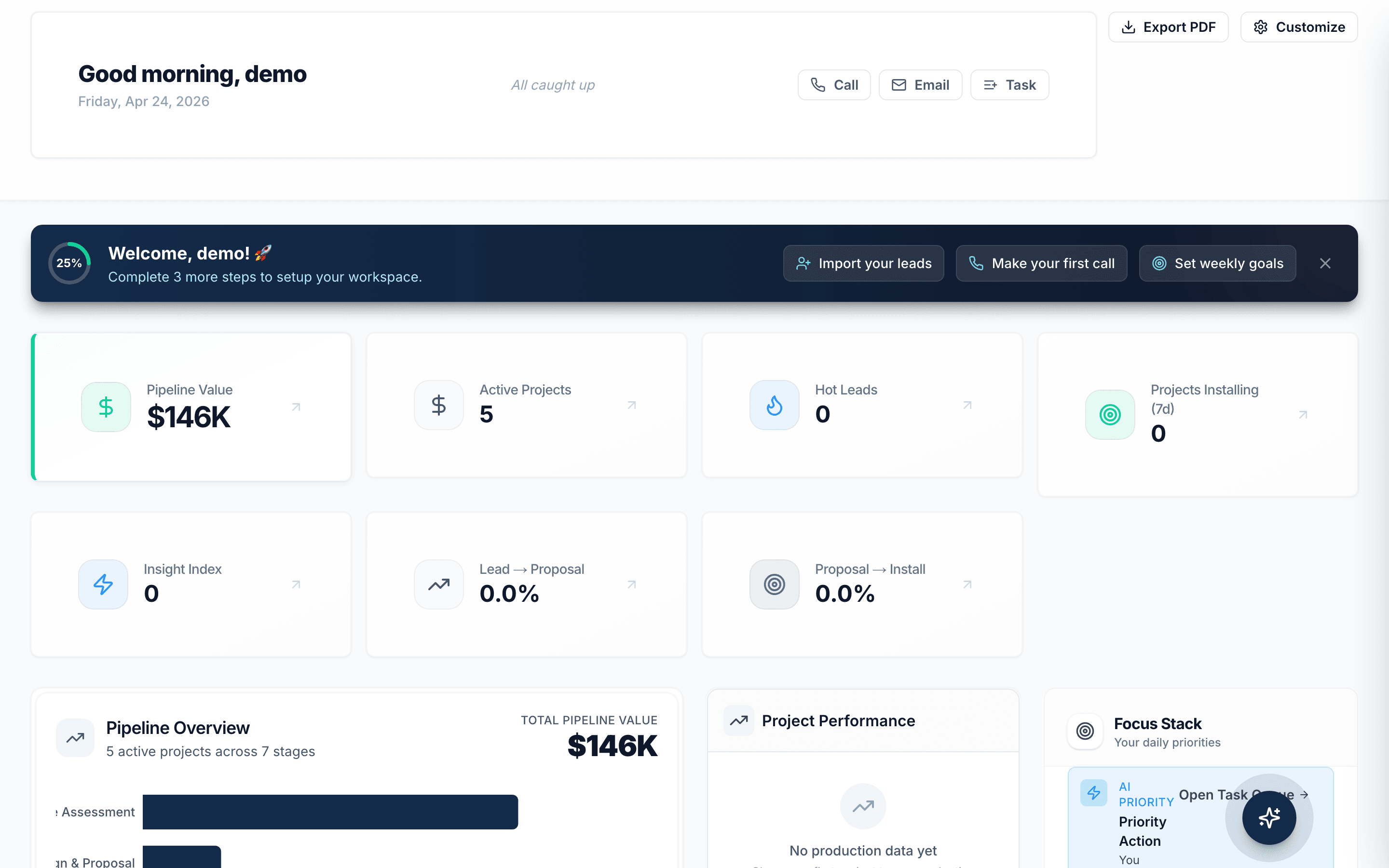 ChosenCRM dashboard preview